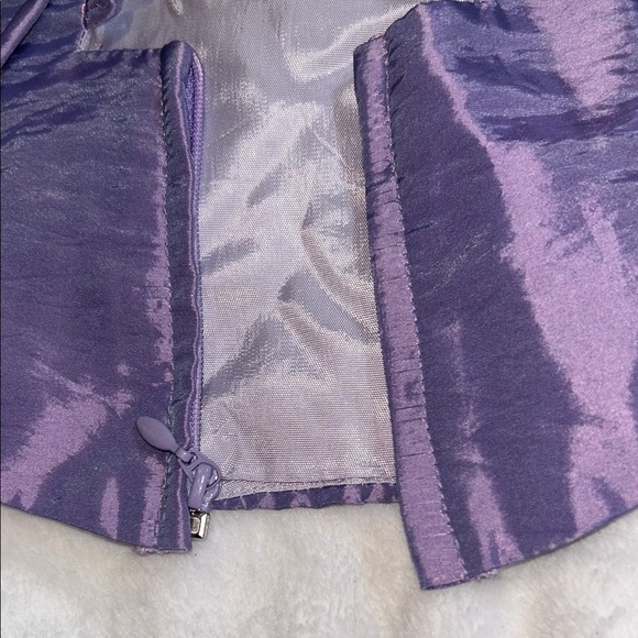 Purple Satin vintage Camisole Vintage Corset Lace Up Sparkly Beaded Top Bustier - Picture 6 of 6
